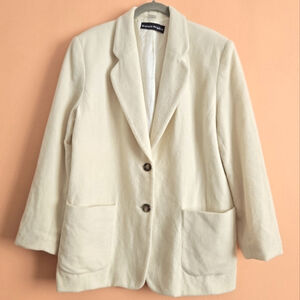 Vintage Bianca Nygard Wool Blend Cream Blazer - Size 8